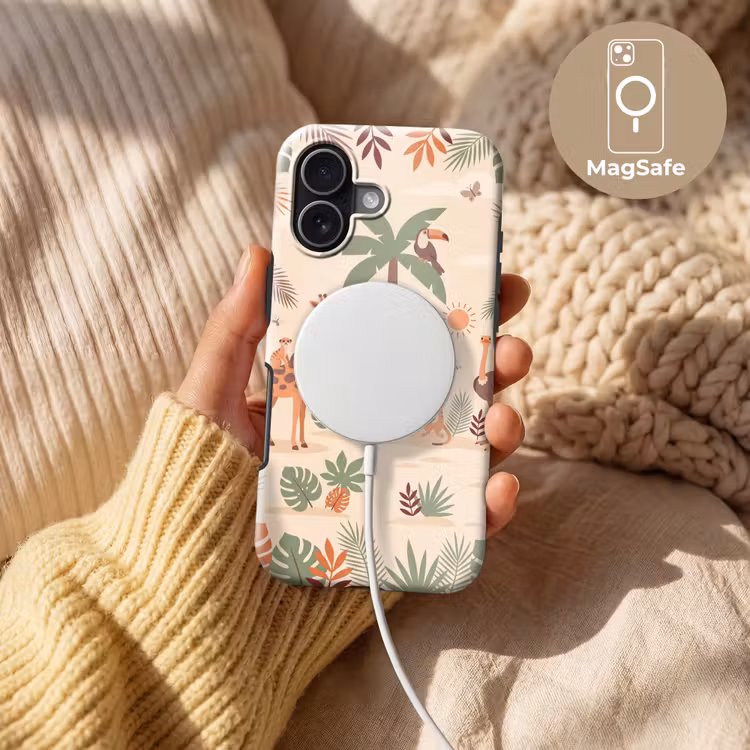Dieren - Tropisch - Safari - Kleurrijk Toughcase MagSafe Apple iPhone 17 klein -USP_MagsafeV