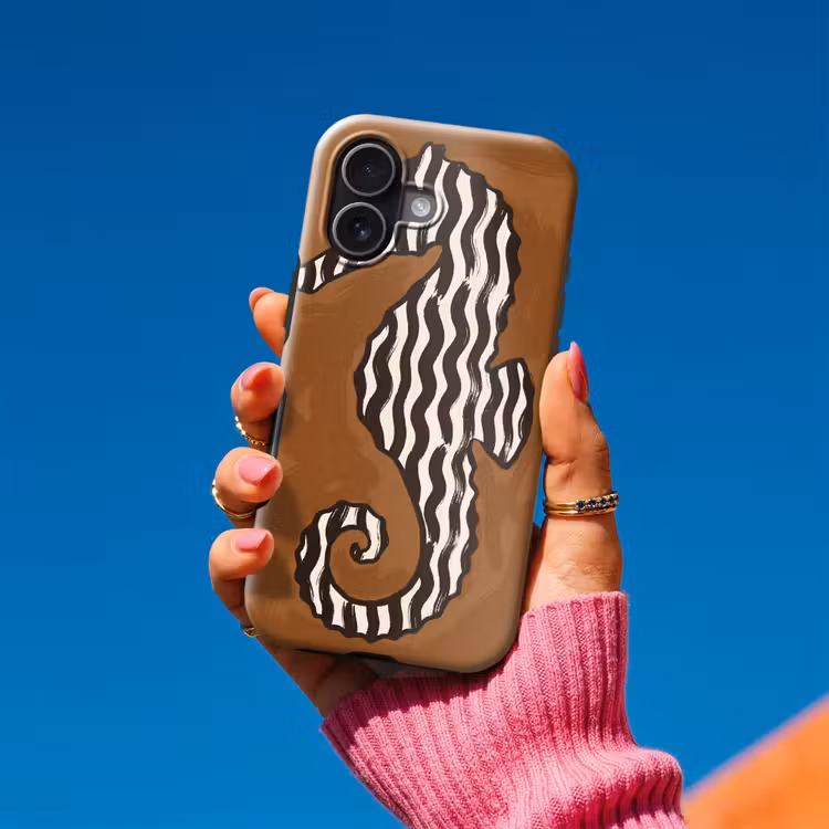 Dieren - Zeepaardje - Abstract - Bruin - Strepen Toughcase MagSafe Apple iPhone 17 klein -Sfeer1V