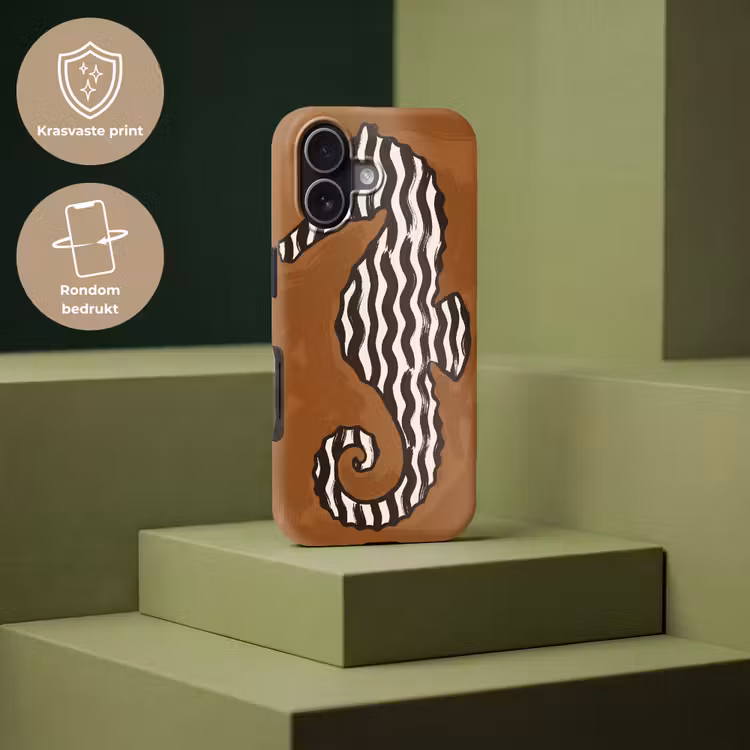 Dieren - Zeepaardje - Abstract - Bruin - Strepen Toughcase MagSafe Apple iPhone 17 klein -USP_PrintM_NL