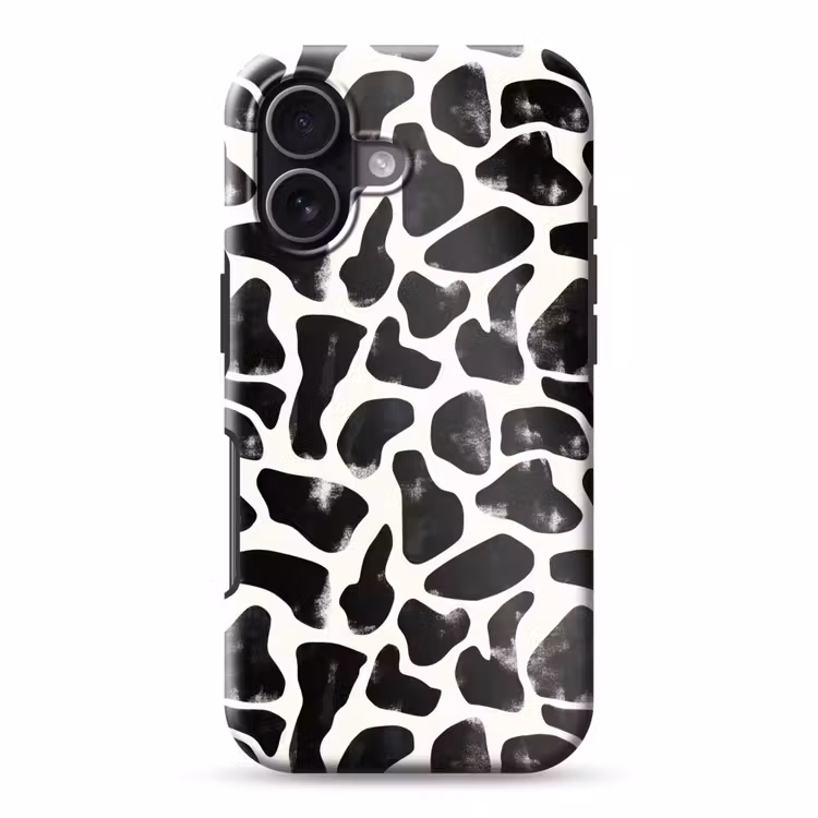 Dierenpatroon - Vlekken - Zwart - Wit Toughcase MagSafe Apple iPhone 17 klein 1017 -3d