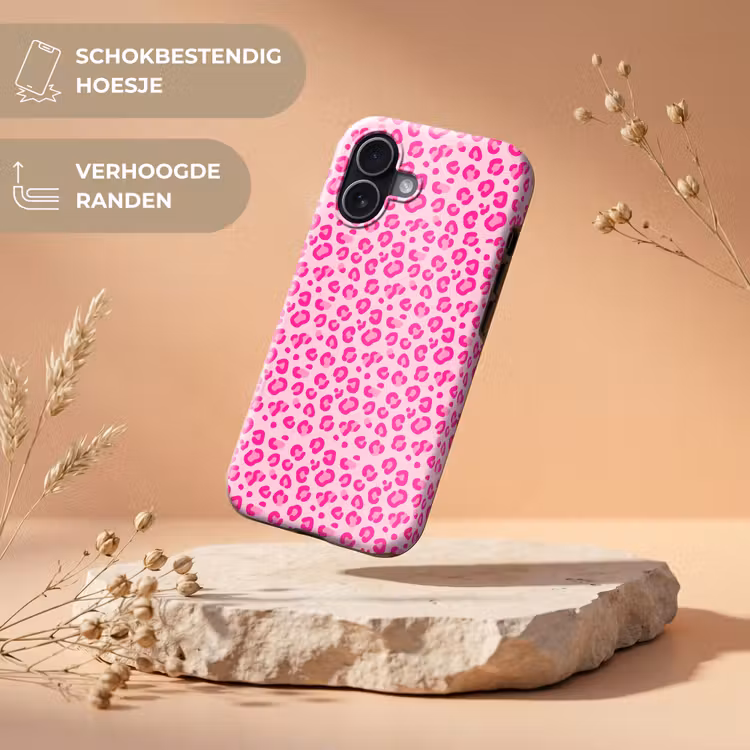 Dierenprint - Patroon - Abstract - Modern - Roze Toughcase MagSafe Apple iPhone 17 klein -USP_RandenV_NL