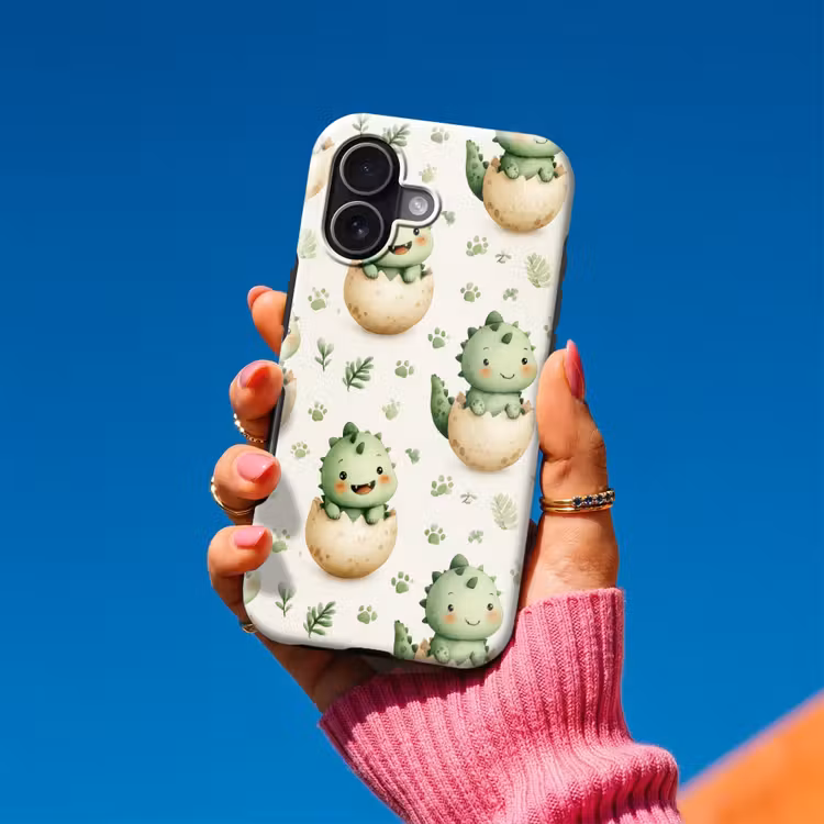 Dino - Eieren - Groen Toughcase MagSafe Apple iPhone 17 klein 1017 -Sfeer1V