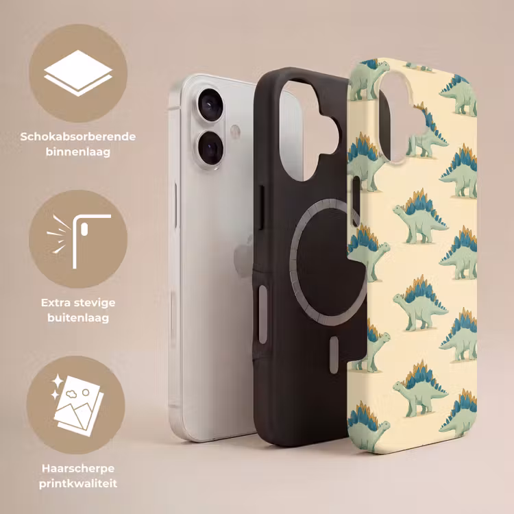 Dino - Patroon - Groen Toughcase MagSafe Apple iPhone 17 klein 1017 -USP_Lagen_NL