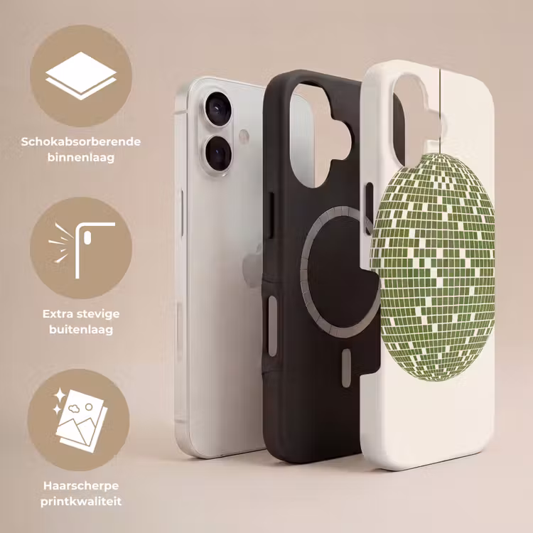 Disco - Bal - Groen - Abstract - Modern Toughcase MagSafe Apple iPhone 17 klein -USP_Lagen_NL