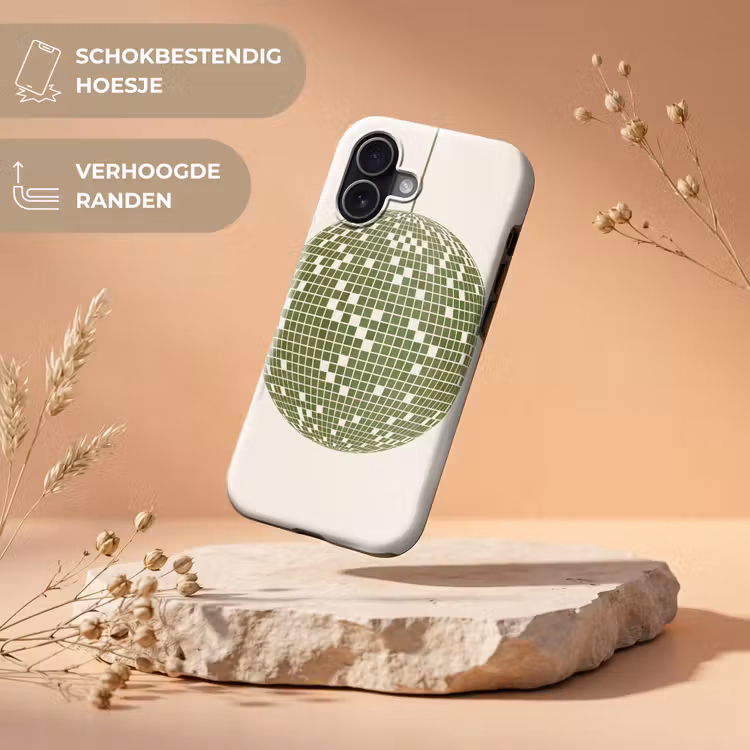 Disco - Bal - Groen - Abstract - Modern Toughcase MagSafe Apple iPhone 17 klein -USP_RandenV_NL