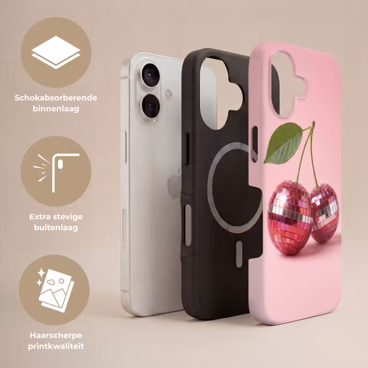 Disco - Kersen - Roze Toughcase MagSafe Apple iPhone 17 klein -USP_Lagen_NL