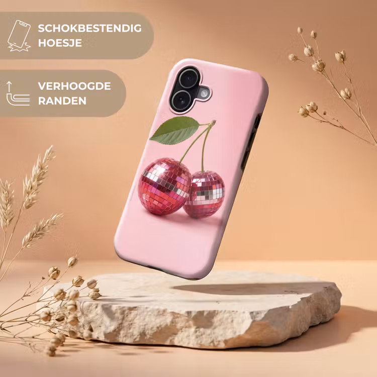 Disco - Kersen - Roze Toughcase MagSafe Apple iPhone 17 klein -USP_RandenV_NL