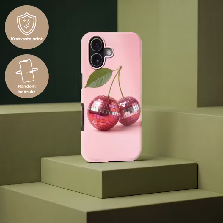 Disco - Kersen - Roze Toughcase MagSafe Apple iPhone 17 klein -USP_PrintM_NL