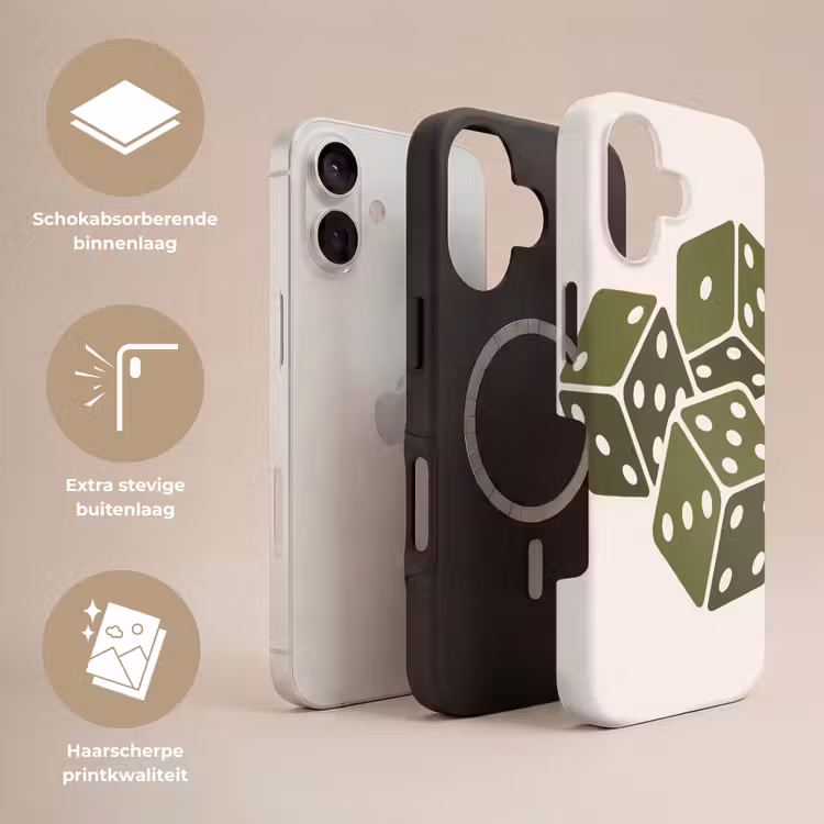 Dobbelsteen - Spel - Groen - Abstract Toughcase MagSafe Apple iPhone 17 klein -USP_Lagen_NL