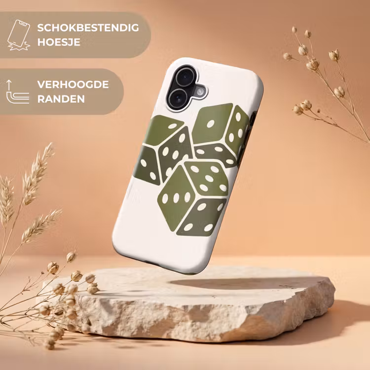 Dobbelsteen - Spel - Groen - Abstract Toughcase MagSafe Apple iPhone 17 klein -USP_RandenV_NL