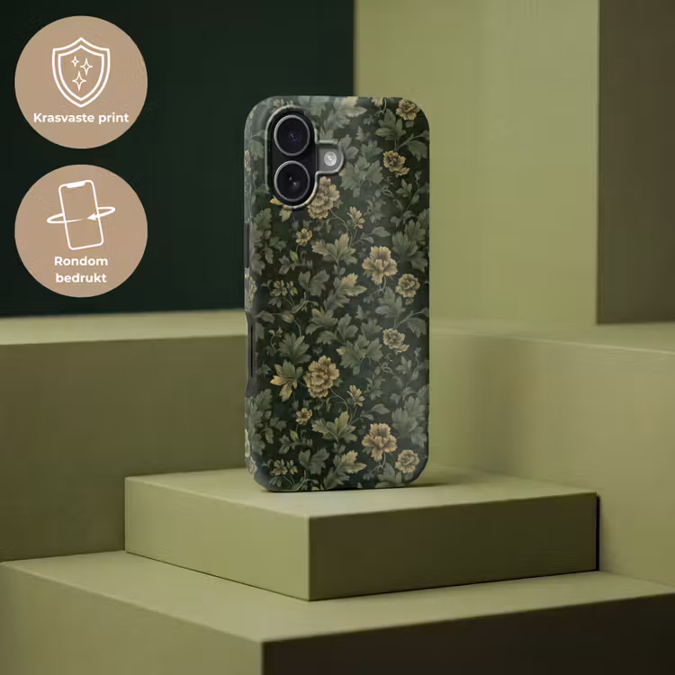 Donker - Groen - Goud - Botanisch Toughcase MagSafe Apple iPhone 17 klein 1017 -USP_PrintM_NL