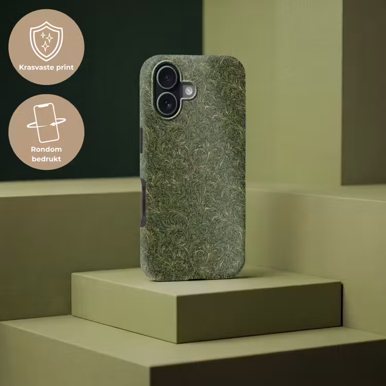 Donker - Groen - Krullend - Botanisch Toughcase MagSafe Apple iPhone 17 klein 1017 -USP_PrintM_NL