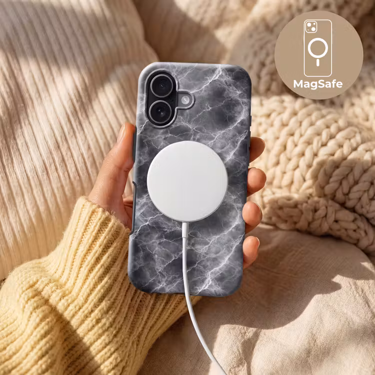 Donkergrijs - Bliksem - Marmer Toughcase MagSafe Apple iPhone 17 klein 1017 -USP_MagsafeV