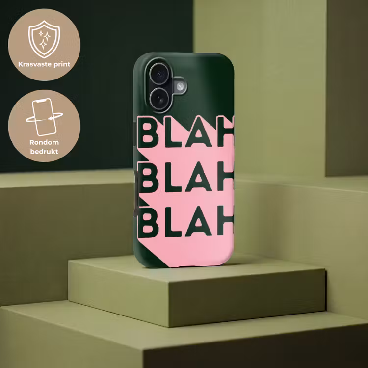 Donkergroen - Tekst - Schaduw - Grafisch Toughcase MagSafe Apple iPhone 17 klein -USP_PrintM_NL