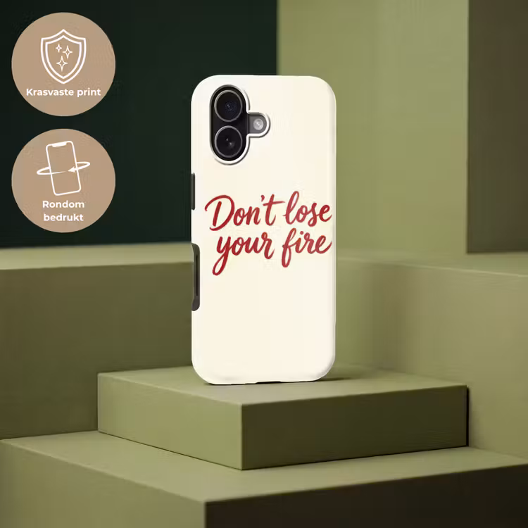 Don't lose your fire - Rood - Wit - Minimalistisch Toughcase MagSafe Apple iPhone 17 klein -USP_PrintM_NL