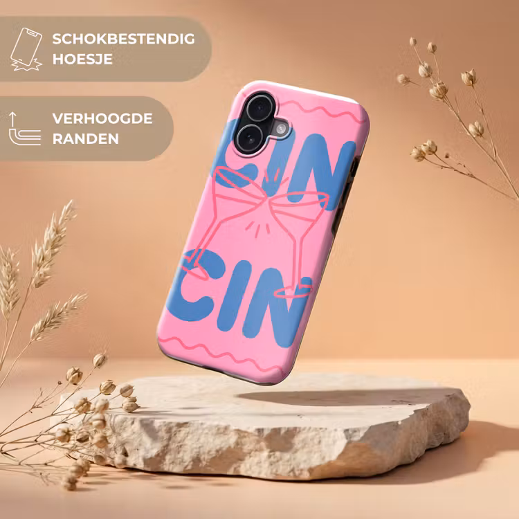 Drank - Glazen - Proost - Modern - Roze Toughcase MagSafe Apple iPhone 17 klein -USP_RandenV_NL