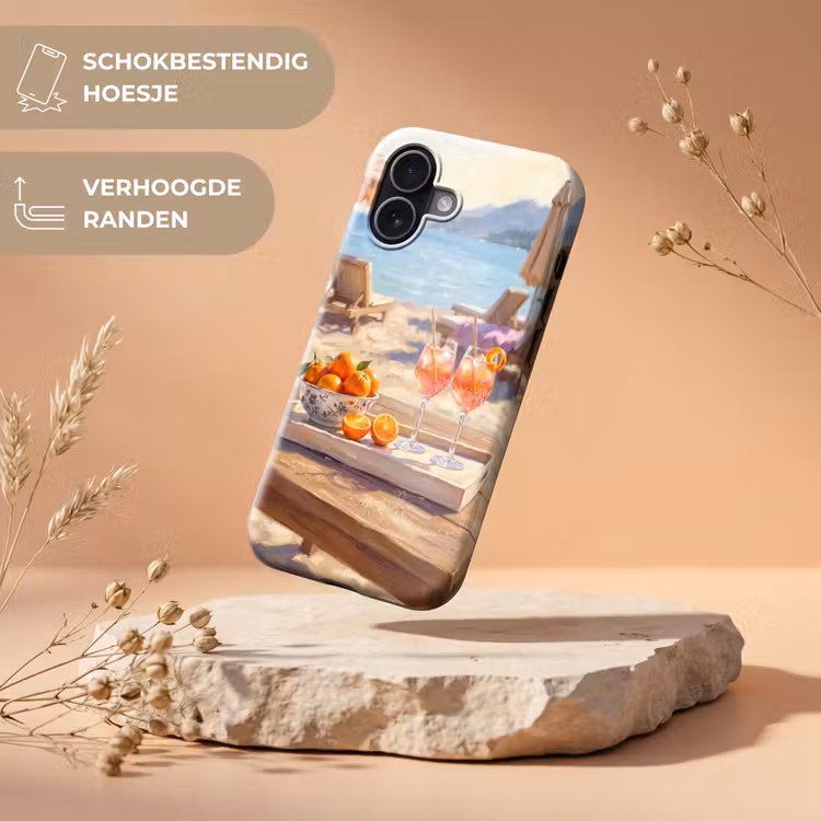 Drank - Glazen - Strand - Zomer - Oranje Toughcase MagSafe Apple iPhone 17 klein -USP_RandenV_NL