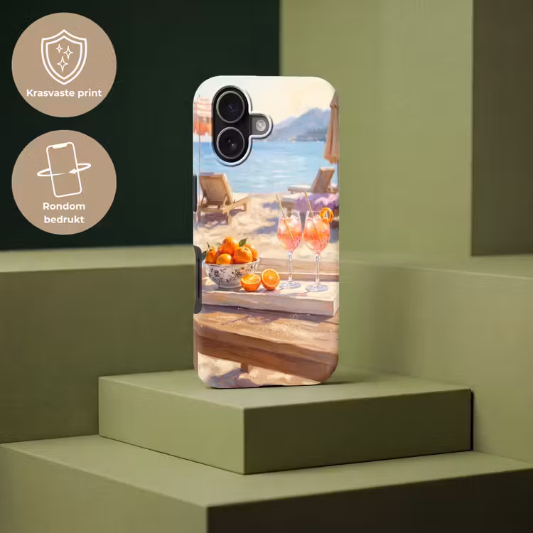Drank - Glazen - Strand - Zomer - Oranje Toughcase MagSafe Apple iPhone 17 klein -USP_PrintM_NL