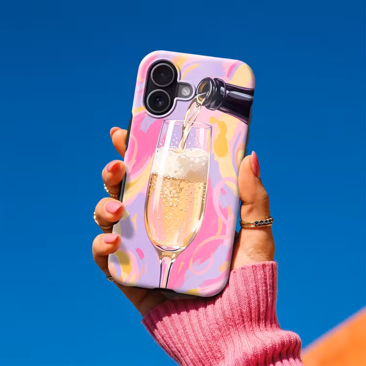 Drank - Inschenken - Feest - Abstract - Roze Toughcase MagSafe Apple iPhone 17 klein -Sfeer1V