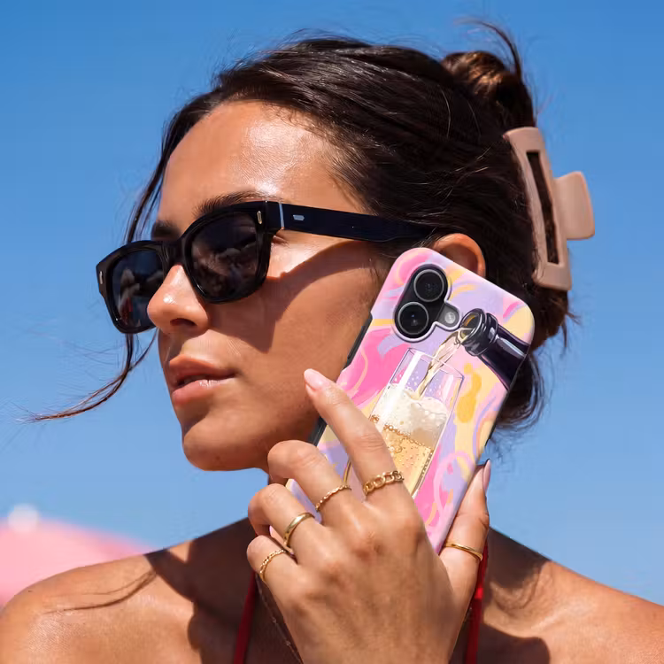 Drank - Inschenken - Feest - Abstract - Roze Toughcase MagSafe Apple iPhone 17 klein -Sfeer2V