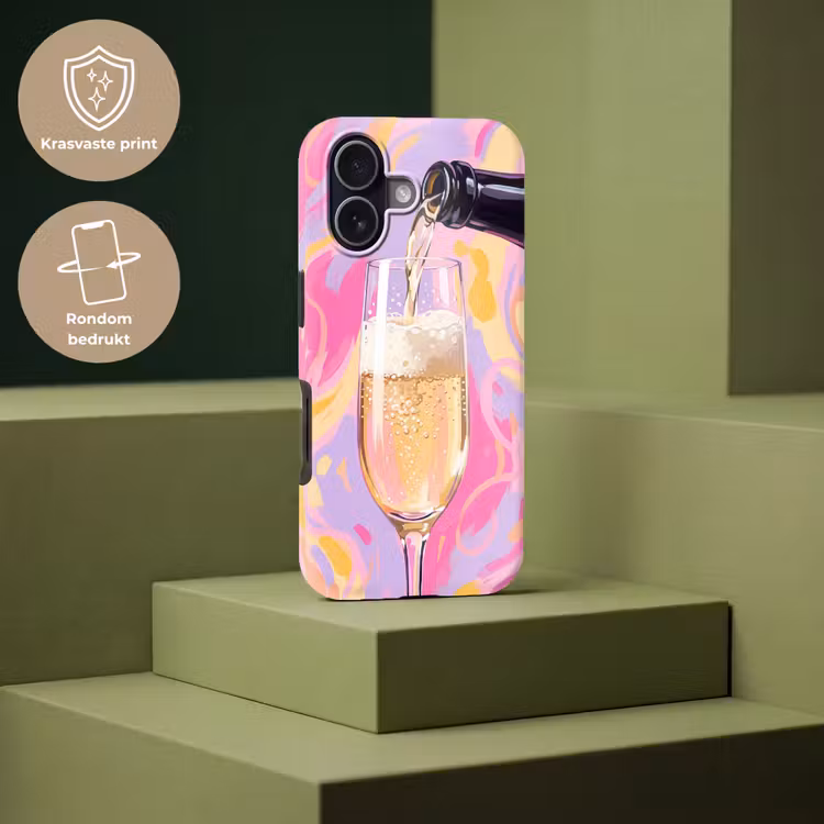 Drank - Inschenken - Feest - Abstract - Roze Toughcase MagSafe Apple iPhone 17 klein -USP_PrintM_NL