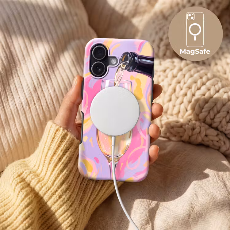 Drank - Inschenken - Feest - Abstract - Roze Toughcase MagSafe Apple iPhone 17 klein -USP_MagsafeV