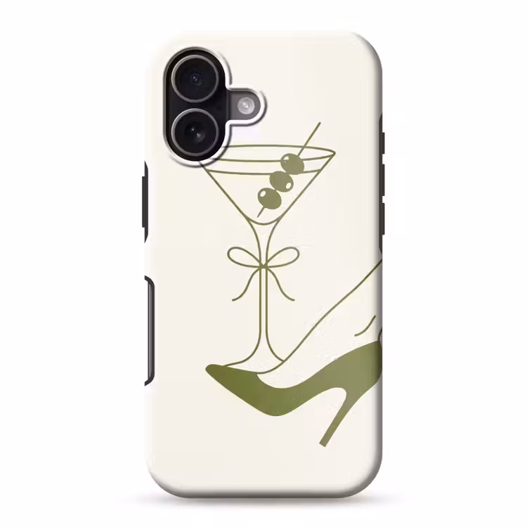 Drank - Martini - Hoge hak - Mode - Groen Toughcase MagSafe Apple iPhone 17 klein -3d
