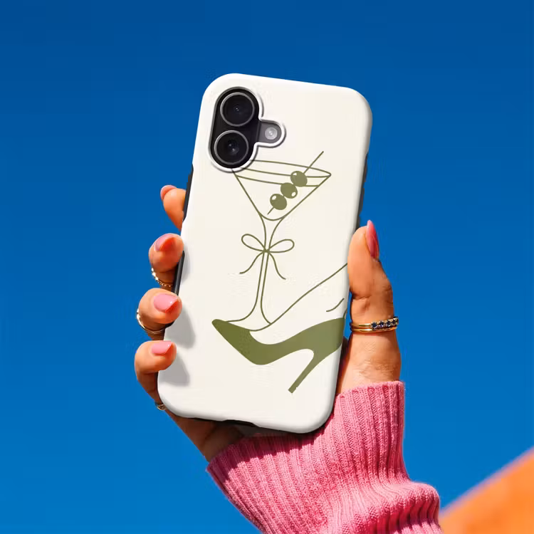 Drank - Martini - Hoge hak - Mode - Groen Toughcase MagSafe Apple iPhone 17 klein -Sfeer1V