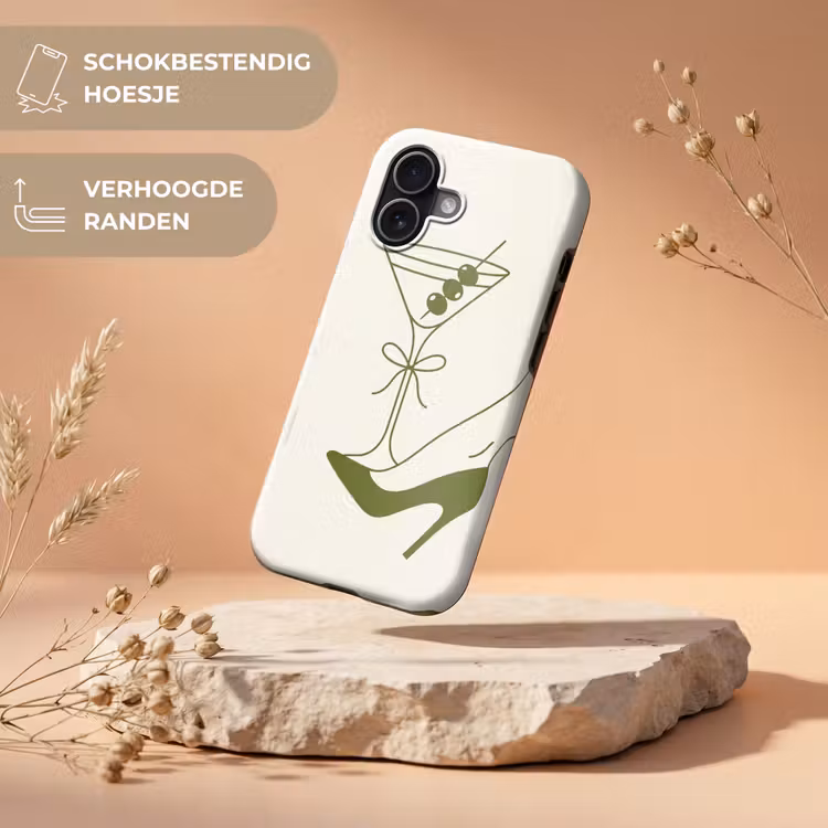Drank - Martini - Hoge hak - Mode - Groen Toughcase MagSafe Apple iPhone 17 klein -USP_RandenV_NL