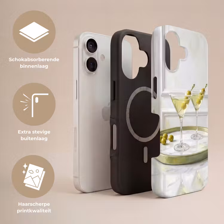 Drank - Martini - Olijven - Modern - Wit Toughcase MagSafe Apple iPhone 17 klein -USP_Lagen_NL