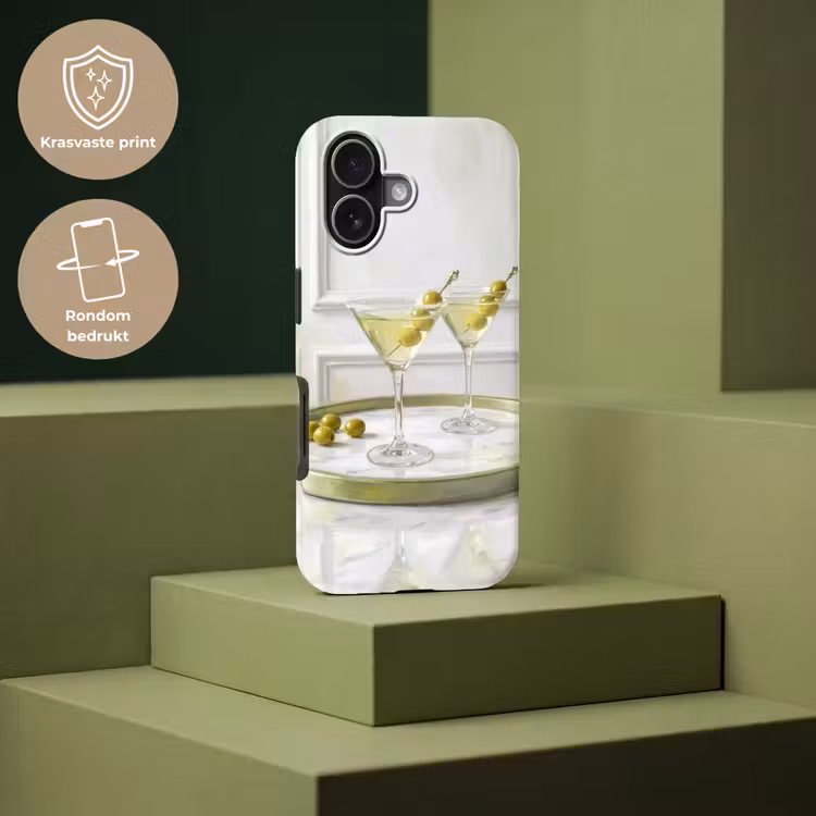 Drank - Martini - Olijven - Modern - Wit Toughcase MagSafe Apple iPhone 17 klein -USP_PrintM_NL