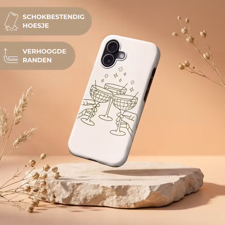 Drankjes - Feest - Proosten - Minimalistisch - Groen Toughcase MagSafe Apple iPhone 17 klein -USP_RandenV_NL