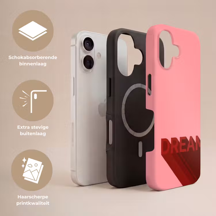 Dream - 3D - Rood - Roze Toughcase MagSafe Apple iPhone 17 klein -USP_Lagen_NL