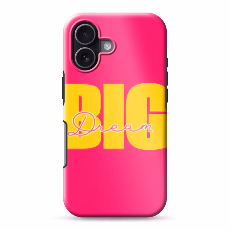 Dream big - Roze - Geel - Minimalistisch Toughcase MagSafe Apple iPhone 17 klein -3d