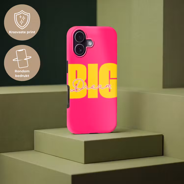 Dream big - Roze - Geel - Minimalistisch Toughcase MagSafe Apple iPhone 17 klein -USP_PrintM_NL