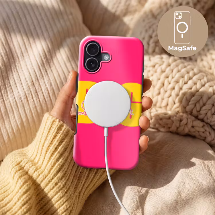 Dream big - Roze - Geel - Minimalistisch Toughcase MagSafe Apple iPhone 17 klein -USP_MagsafeV