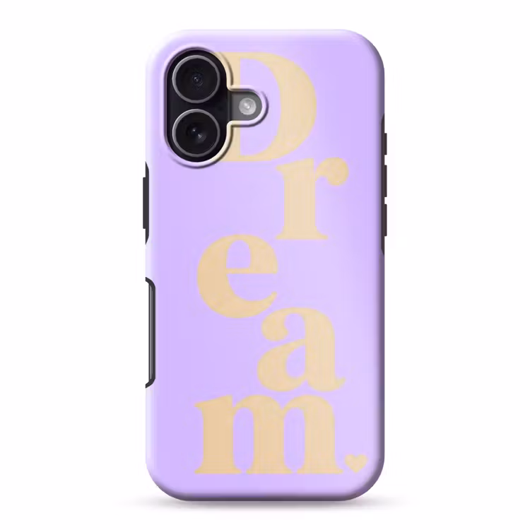 Dream - Paars - Typografisch Toughcase MagSafe Apple iPhone 17 klein -3d