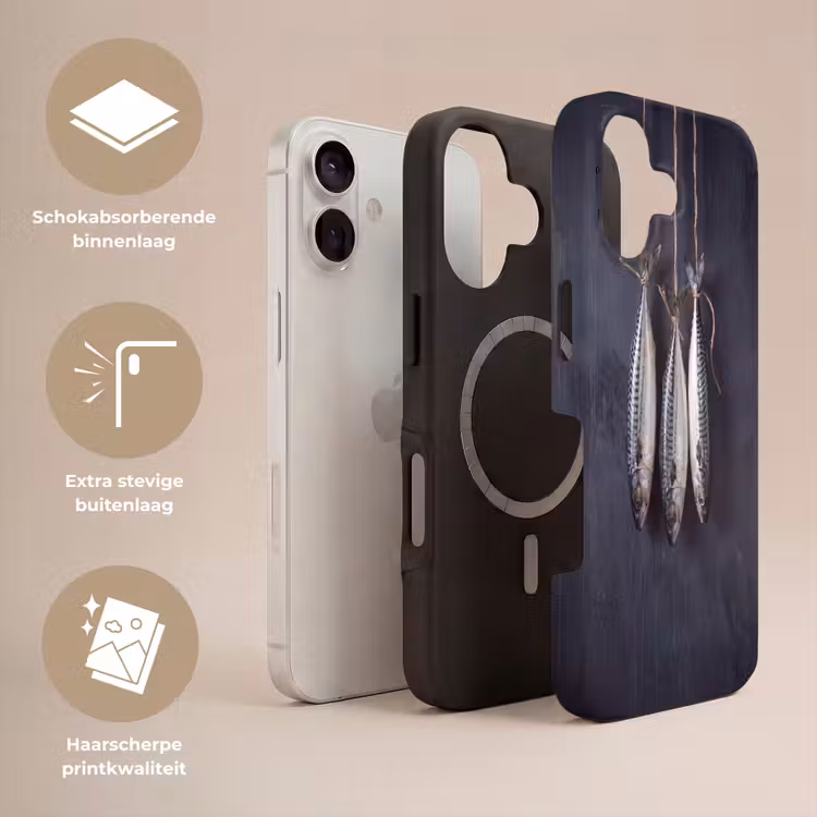 Telefoonhoesje Toughcase - Drie vissen - Touw - Drie vissen - Touw Toughcase MagSafe Apple iPhone 17 klein
