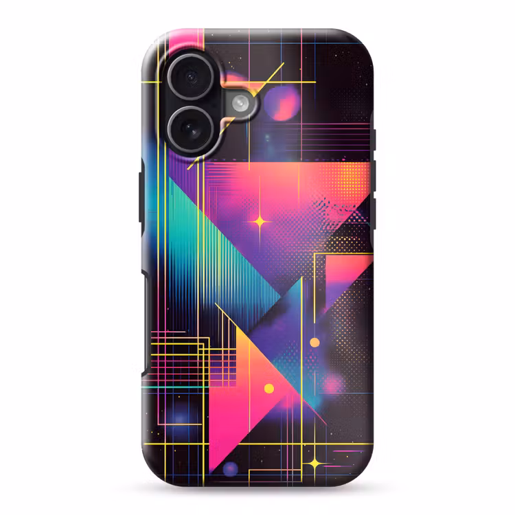 Driehoeken - Cirkels - Abstract - Sterren Toughcase MagSafe Apple iPhone 17 klein -3d