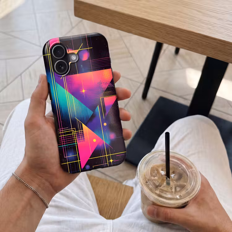 Driehoeken - Cirkels - Abstract - Sterren Toughcase MagSafe Apple iPhone 17 klein -Sfeer1M