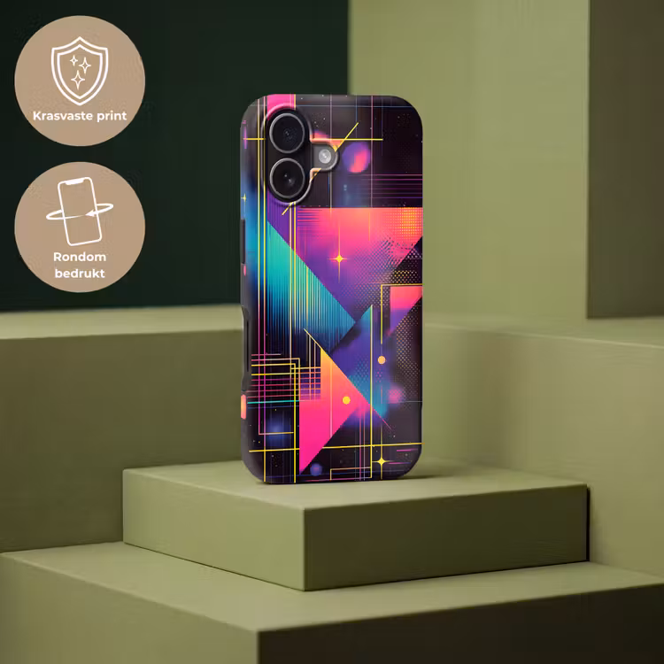Driehoeken - Cirkels - Abstract - Sterren Toughcase MagSafe Apple iPhone 17 klein -USP_PrintM_NL