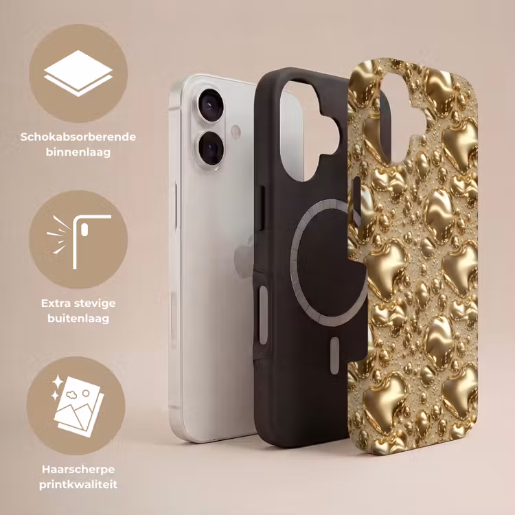 Druppels - Organisch - Goud Toughcase MagSafe Apple iPhone 17 klein 1017 -USP_Lagen_NL