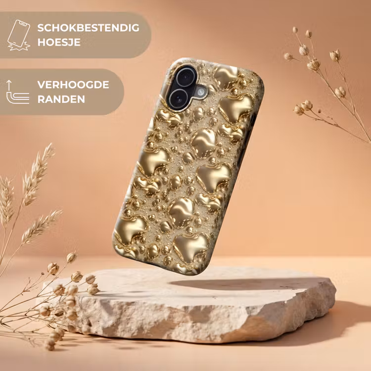 Druppels - Organisch - Goud Toughcase MagSafe Apple iPhone 17 klein 1017 -USP_RandenV_NL