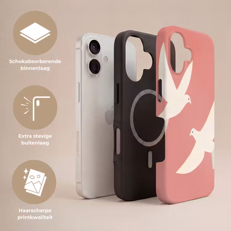 Duiven - Wit - Sierlijk Toughcase MagSafe Apple iPhone 17 klein -USP_Lagen_NL