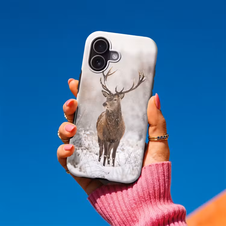 Edelhert - Bos - Sneeuw - Winter - Majestueus Toughcase MagSafe Apple iPhone 17 klein -Sfeer1V