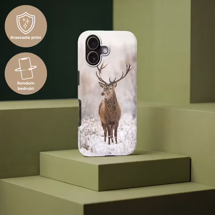 Edelhert - Bos - Sneeuw - Winter - Majestueus Toughcase MagSafe Apple iPhone 17 klein -USP_PrintM_NL