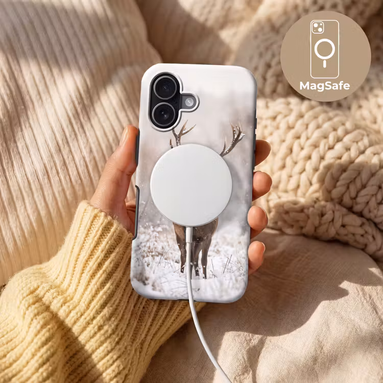 Edelhert - Bos - Sneeuw - Winter - Majestueus Toughcase MagSafe Apple iPhone 17 klein -USP_MagsafeV