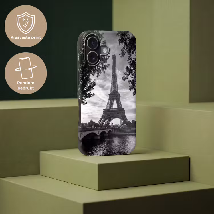 Eiffeltoren - Parijs - Rivier - Architectuur - Zwart-wit Toughcase MagSafe Apple iPhone 17 klein -USP_PrintM_NL