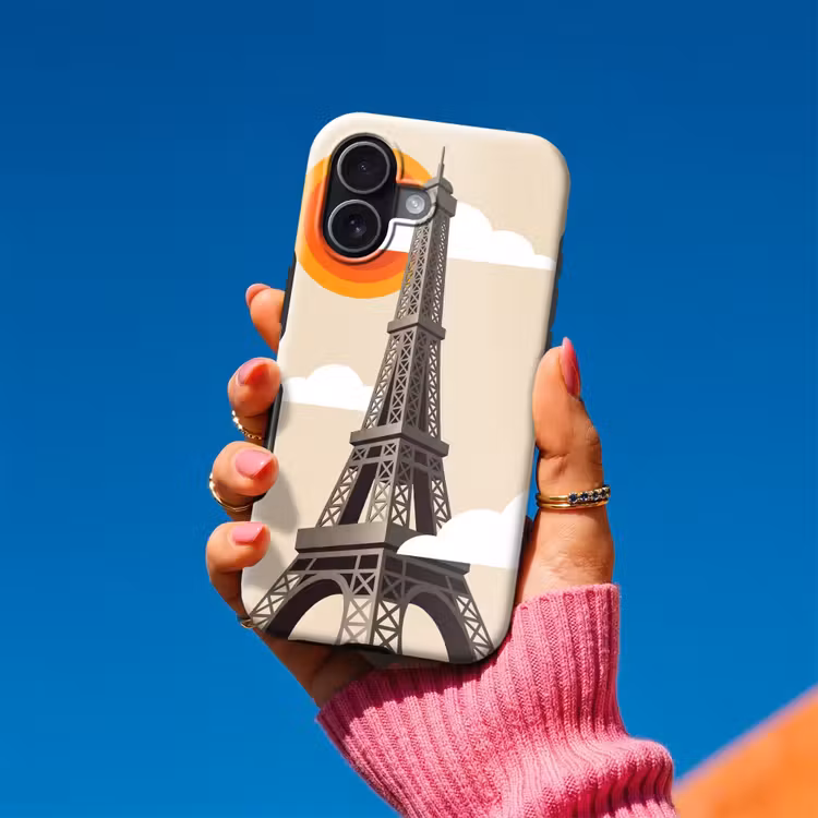 Eiffeltoren - Zon - Architectuur - Abstract - Beige Toughcase MagSafe Apple iPhone 17 klein -Sfeer1V