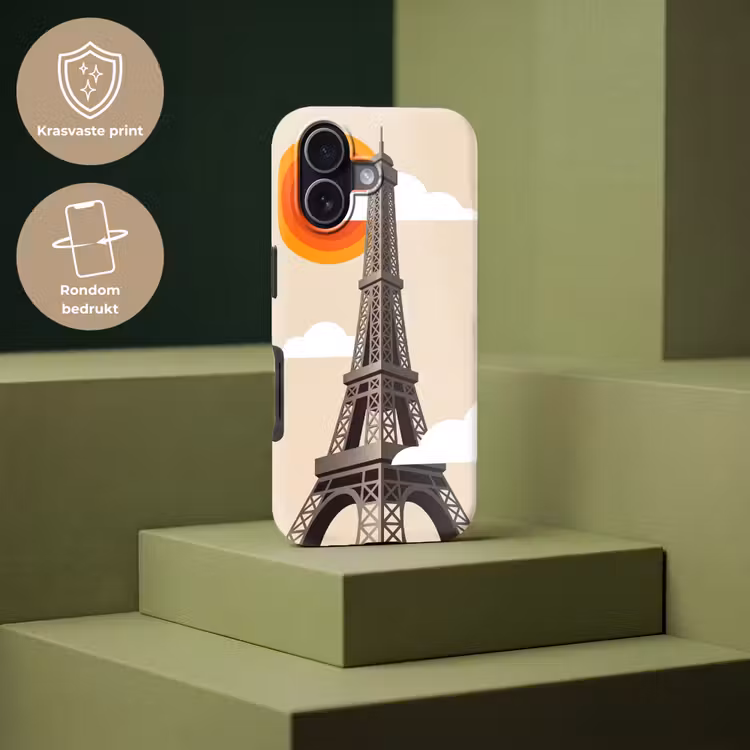 Eiffeltoren - Zon - Architectuur - Abstract - Beige Toughcase MagSafe Apple iPhone 17 klein -USP_PrintM_NL